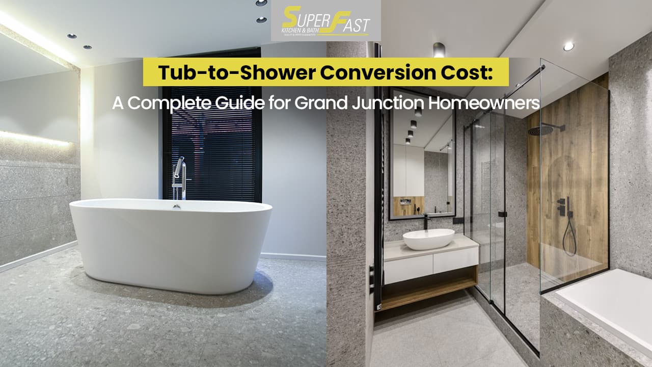 Walk-in shower installed where a bathtub used to be