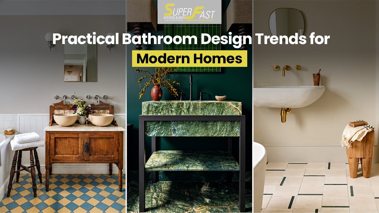 Walk-in shower with modern finishes in a remodeled bathroom