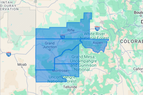 Map of SuperFast Kitchen & Bath remodel service locations in Colorado